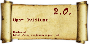 Ugor Ovidiusz névjegykártya